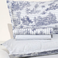 Completo Lenzuola Percalle 100% cotone "Paris" - Blu