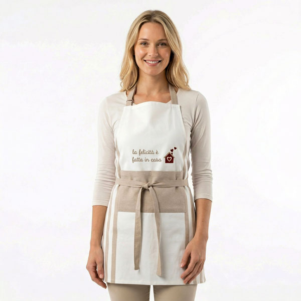 Grembiule con Ricamo "Funny" - Felicità