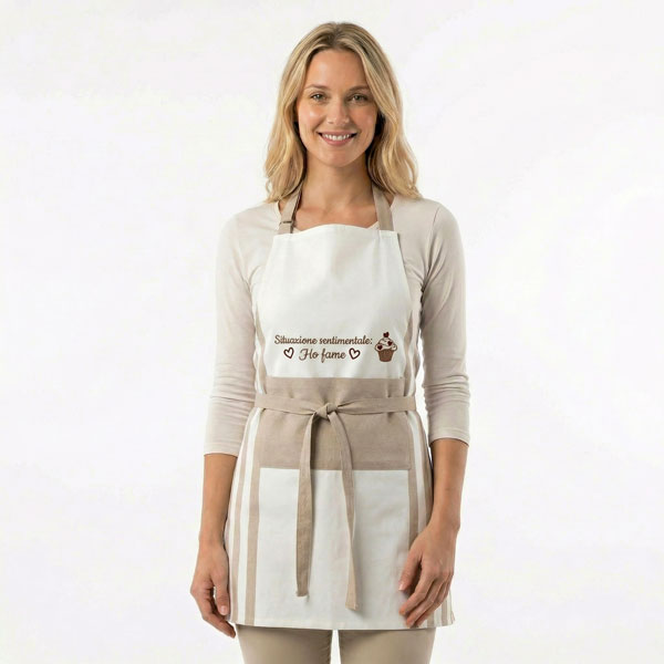 Grembiule con Ricamo "Funny" - Situazione Sentimentale 