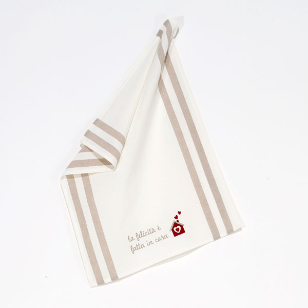 Strofinaccio con Ricamo "Funny"  - Felicità