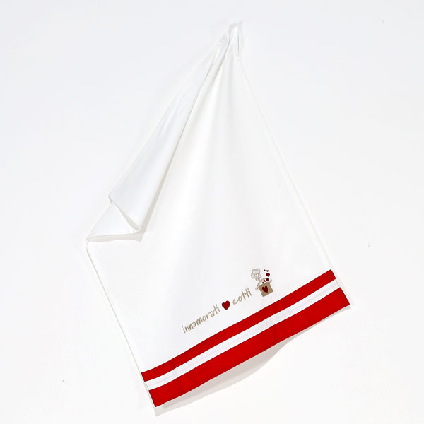 Strofinaccio con Ricamo "Innamorati" - Innamorati Cotti