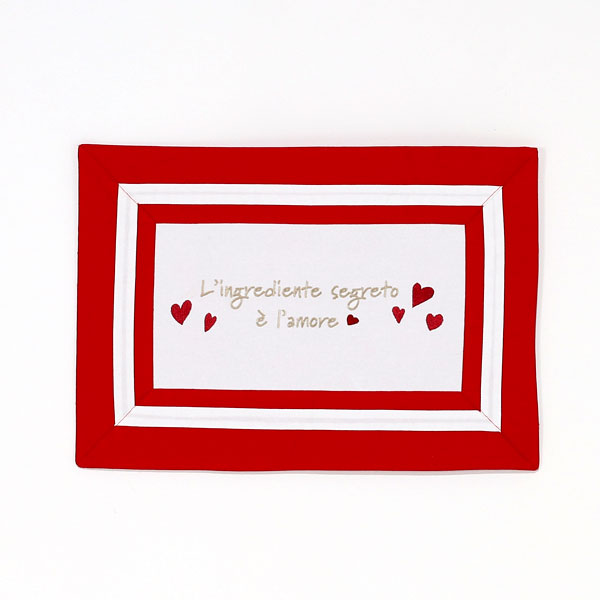 Tovaglietta Americana con Ricamo "Innamorati" - Ingrediente Segreto 