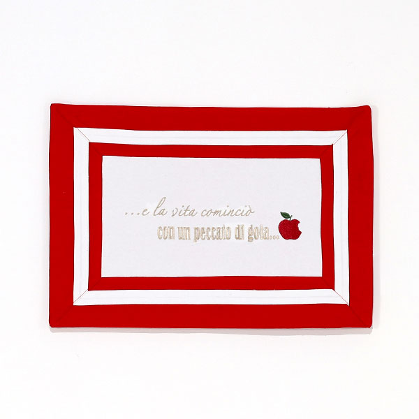 Tovaglietta Americana con Ricamo "Innamorati" - Peccato di Gola 