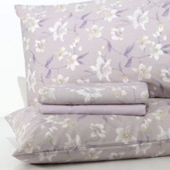 Completo Lenzuola 100% cotone "Aureline" - Lilla
