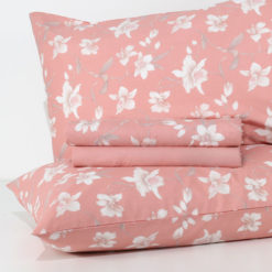 Completo Lenzuola 100% cotone "Aureline" - Rosa Antico