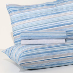 Completo Lenzuola 100% cotone "Marina" - Celeste