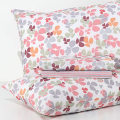 Completo Lenzuola 100% cotone "Trifoglio" - Rosa