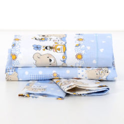 Completo Lenzuola Lettino Cucciolo - Celeste
