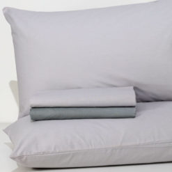 Completo-Lenzuola-100%-cotone-Plus-Grigio-Chiaro