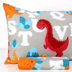 Parure-Copripiumino-Dino-Kids-100%-cotone-Grigio