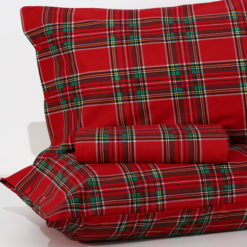 Parure-Copripiumino-Tartan-Home-Rosso-100%cotone