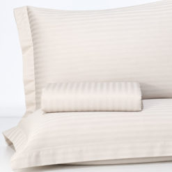 Parure-Copripiumino-100%-Raso-di-Cotone-Charme-Beige