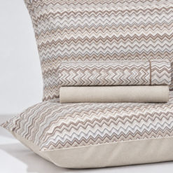 Completo Lenzuola in FLANELLA "Zig Zag" - Tortora