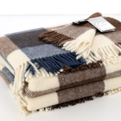 Coperta Cottage 100% Lana Woolmark - Avio